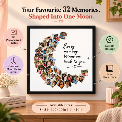 Giftiliya Moon Frame features, custom message, and available sizes