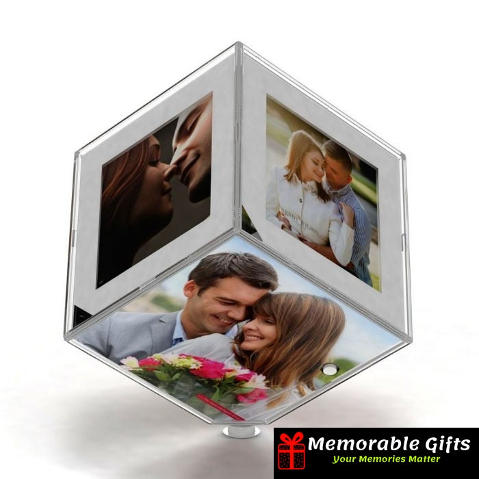 Personalised Rotating Cube With Led