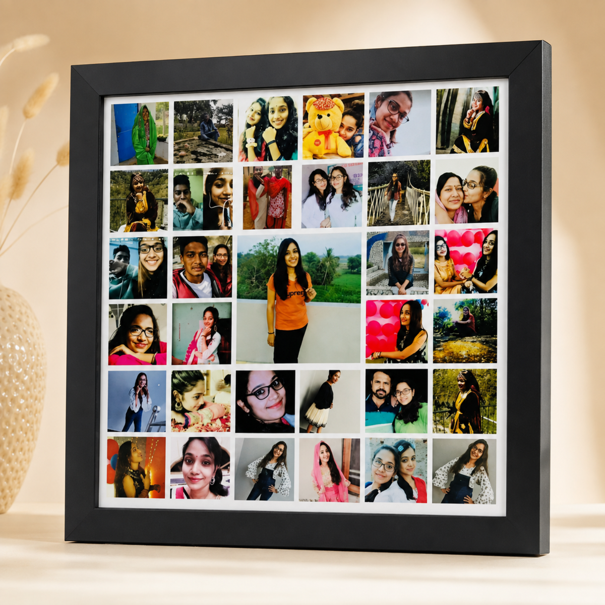 Square collage 33-picture frame – tabletop display