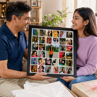 Square collage 33-picture frame – personalized gift moment