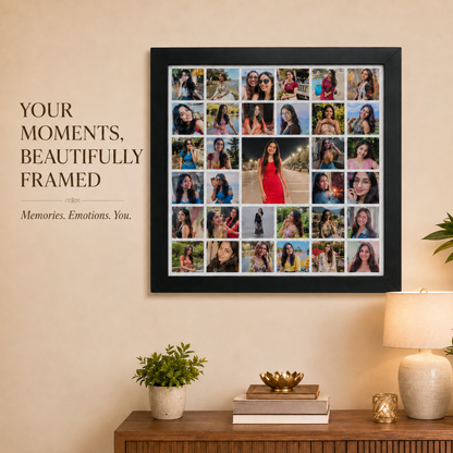 Square collage 33-picture frame – wall décor display