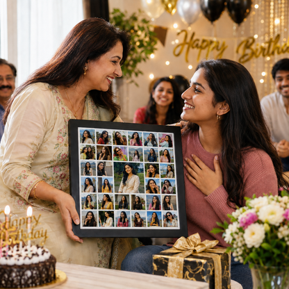 Square collage 33-picture frame – birthday gift